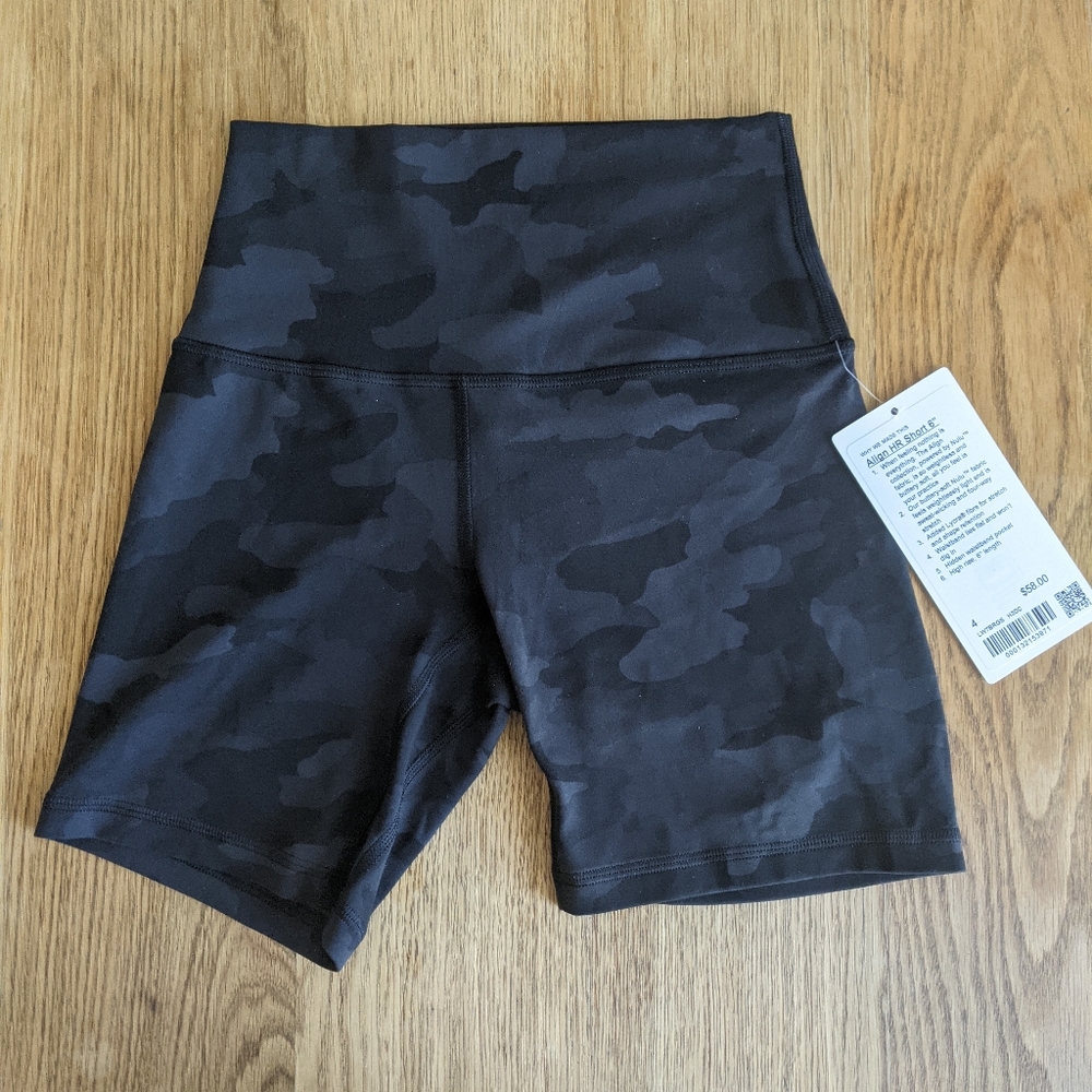 NWT Lululemon Align shorts 6" size 4 | Camo print